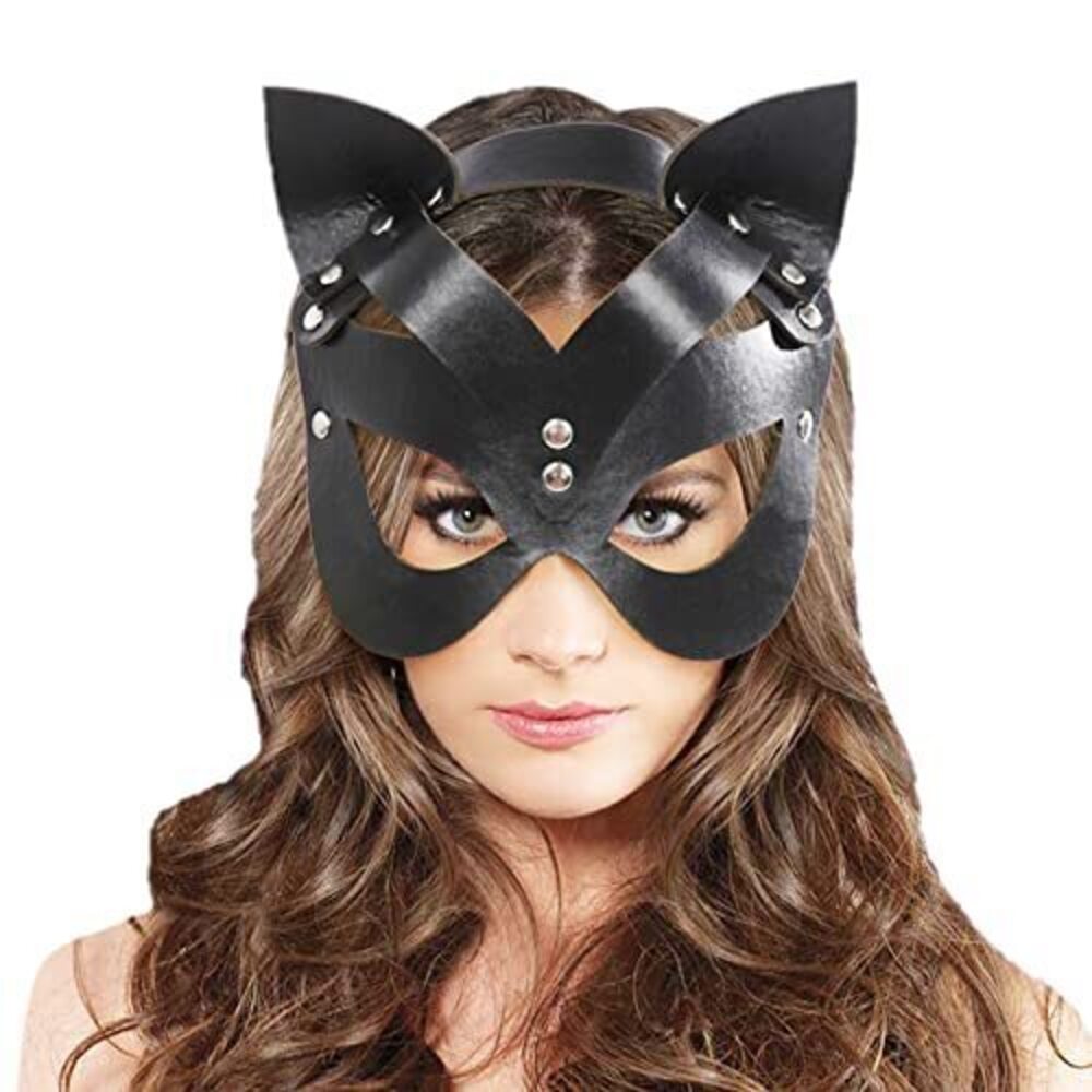 5922 Leather Masquerade Cat Bunny Mask Halloween Cosplay Raves Fancy Dress